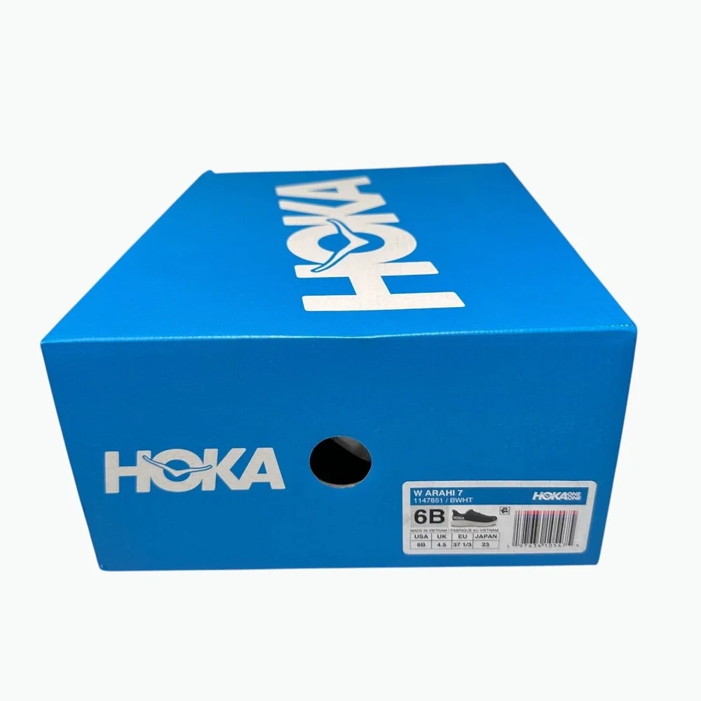 Hoka Arahi 7 Running Shoes Women's 6B Black White Stability Sneakers 1147851BWHT